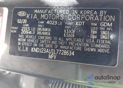 2020 Kia Soul S from USA, damaged, VIN KNDJ23AU1L7728634